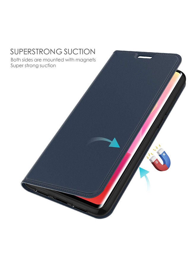 NIBEMINENT Samsung Galaxy S21 Ultra Mobile Phone Case Simple Folding Protective Holster With Card Slot, Sweat, Drop And Scratch Resistance Blue  - Image 2