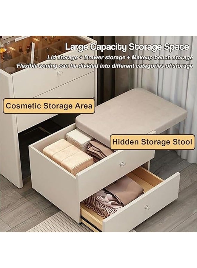 keke Multifunctional Makeup Vanity Dressing Table with Drawers and Chair 70 CM - Image 5