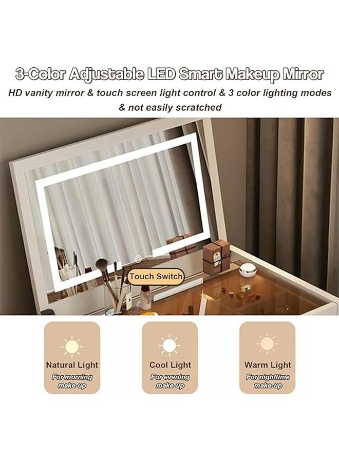 keke Multifunctional Makeup Vanity Dressing Table with Drawers and Chair 70 CM - Image 3