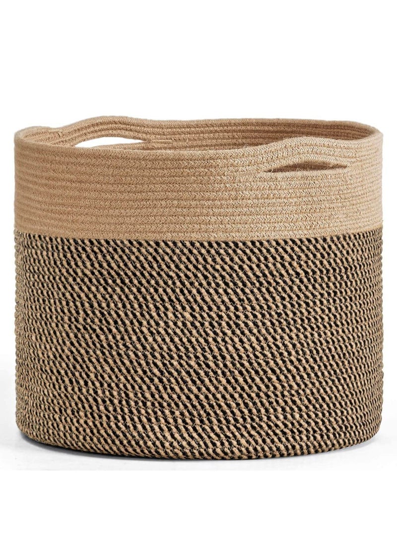 BRISHTl Brishtl Combo Jute Basket Storage Basket For Decor Living Room Organizer Baskets For Clothes Toys Multipurpose Jute Plant Basket For Bathroom Kitchen6X6 Inches Pack Of 2 Design5  - Image 4