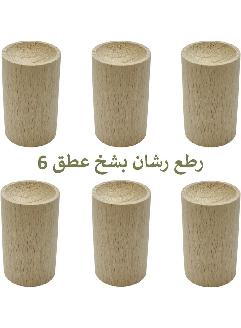 6 قطع خشب ناشر عطر طبيعي غير قابل للانقلاب، مناسب للزيوت العطرية وسوائل طارد البعوض، ناشر رائحة محمول للمنزل والأدراج والخزائن - Image 1
