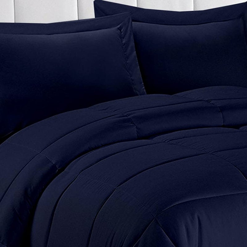 Cottington Lane Microfibre 400 GSM Winter Heavy Quilt Rajai Double Bed Comforter Blanket Super Soft Heavy Double Bed Blanket for Winter Quilt Duvet for All Season Navy Blue SolidLightweight Double Bed Comforter AC Comforter DoubleAllWeather Double Bed Comforter Blanket Lightweight QuiltRajaiRazai  - Image 5