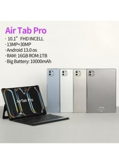 AirTab Pro Tablet with Arabic Keyboard, Android 13 10.1" FHD Screen 16GB RAM 1TB ROM - with Powerful 10,000mAh Battery Gold  - Image 2