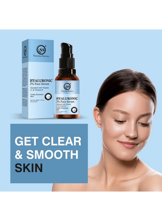 Nuerma Science 2% Hyaluronic Acid Face Serum With Vitamin C Vitamin E Oil Peptide For Illuminating Skin Daily Care Face Serum (30 Ml) - Image 3