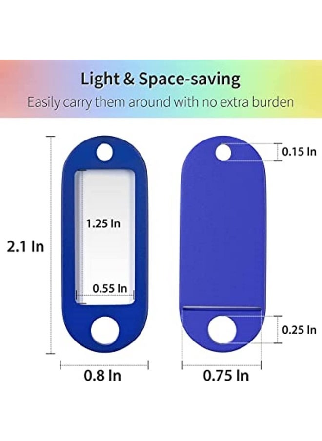 Biella Multicolor 5.1 Cm Tough Abs Key Tags In 5 Colors Item Identifiers Markers With Blank Paper Labels Protective Plastic Films And Split Rings, 50 Pack  - Image 2