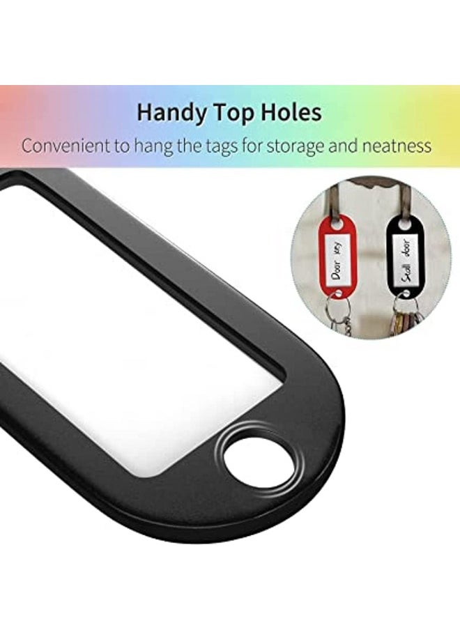 Biella Multicolor 5.1 Cm Tough Abs Key Tags In 5 Colors Item Identifiers Markers With Blank Paper Labels Protective Plastic Films And Split Rings, 50 Pack  - Image 4