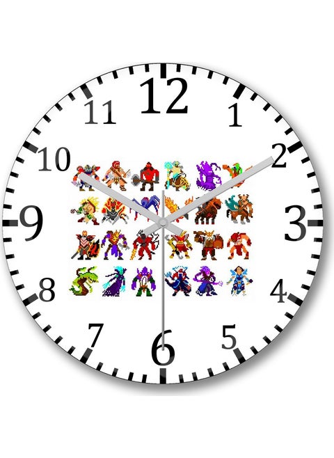 Print Shop Dota Bits Wall Clock Curved Real Glass