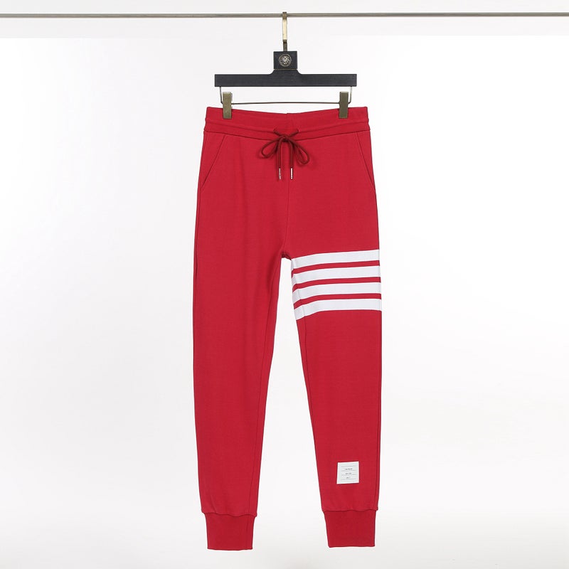 Unisex Striped Sweatpants Casual Four-Bar Design Black  - Image 3