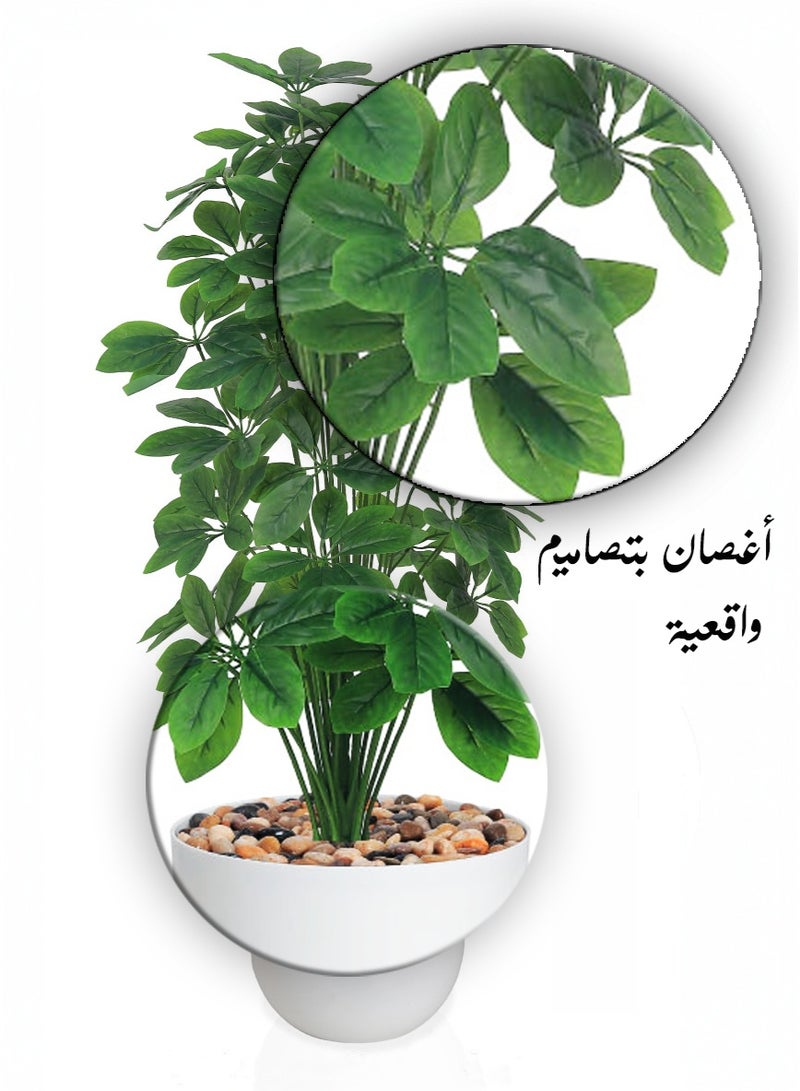 Alrassi Premium Artificial Jasmine Leaf Tree Decor with Durable Pot, 36 Leaves, 135 cm Height, Ideal for Home and Office Decoration - Image 2