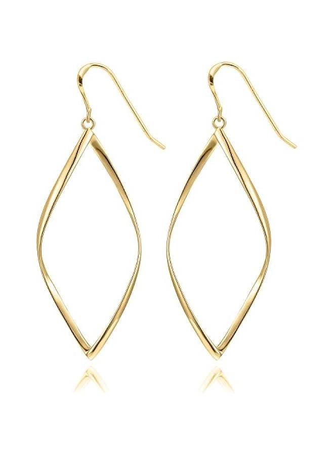 PAVOI 14K Gold Plated Dangle Earrings for Women | Infinity Cute Hanging Hoop Earrings - Image 1