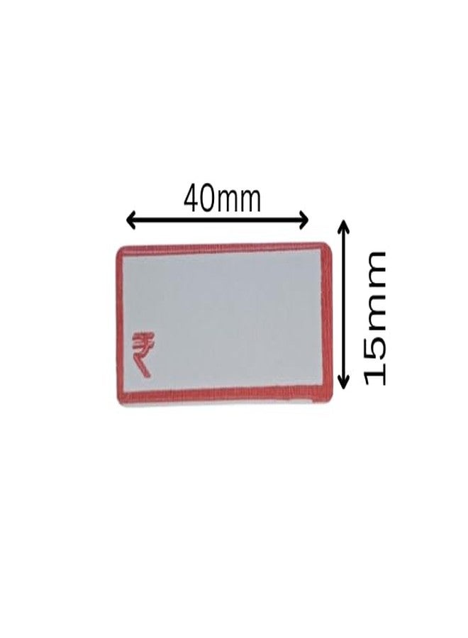 Sehgal Store ₹ Rupees Sign Blank Stickers with Bold Red Border for General Use, Perfect for DIY Projects & Labels for – 40mmx15mm Pack of (100) - Image 2