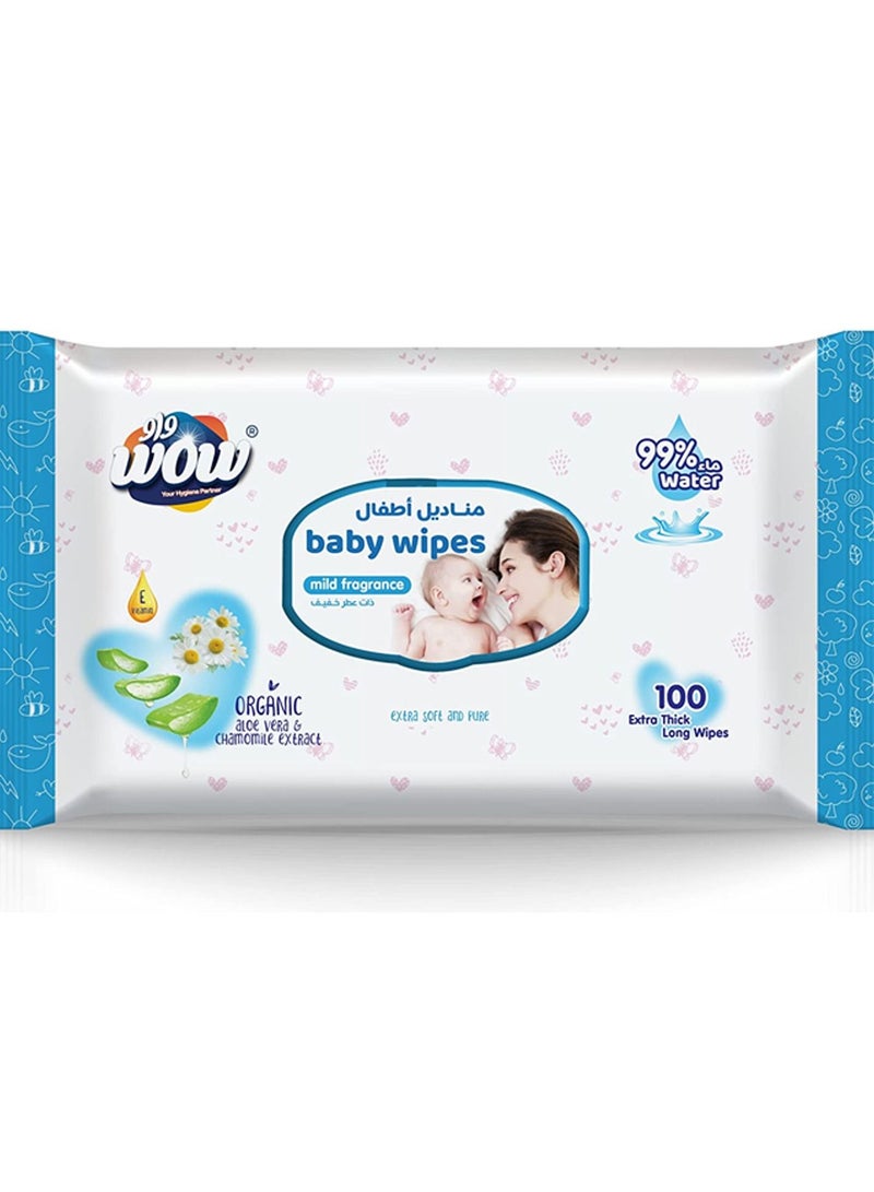 Baby Wet Wipes Mild Fragrance Extra Thick 100Sheets