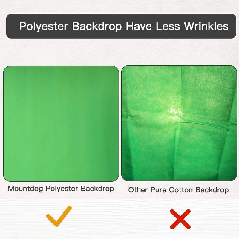 MOUNTDOG 6.5 x 10ft Green Screen Backdrop Background, Portable Polyester Chromakey Photography Backdrop for Zoom/Gaming/YouTube Video/Photo Studio/Live Stream/Party Decorations(Stand NOT Included) - Image 3