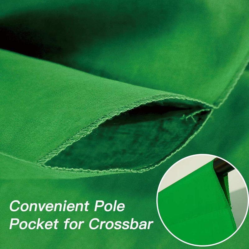MOUNTDOG 6.5 x 10ft Green Screen Backdrop Background, Portable Polyester Chromakey Photography Backdrop for Zoom/Gaming/YouTube Video/Photo Studio/Live Stream/Party Decorations(Stand NOT Included) - Image 5