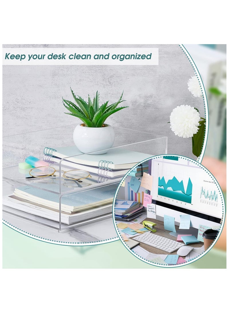 TPGP Acrylic Desk Organizers and Accessories Tier Paper File Organizer Tray - Stackable Document Clear Desk Accessories for Office Workspace Organization (305 x 235 x 70 mm / 12.01 x 9.25 x 2.76 Inches)  - Image 5