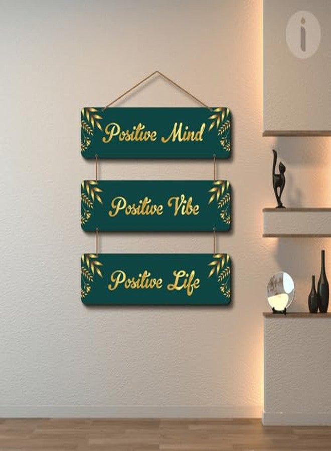 Art Monk Positive Mind Home Decorative Wooden Wall Hanging item for Living Room | Bedroom | Home Decor | Gifts | Quotes Decor Item | Wall Art For Hall | Mdf Wall Decoration - Image 3