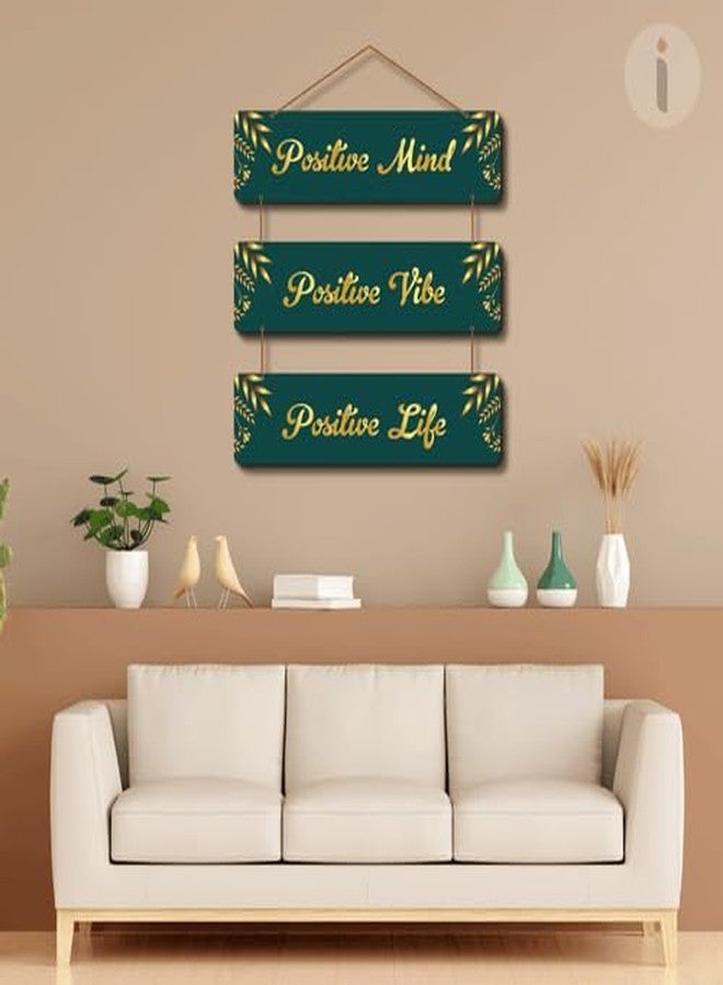 Art Monk Positive Mind Home Decorative Wooden Wall Hanging item for Living Room | Bedroom | Home Decor | Gifts | Quotes Decor Item | Wall Art For Hall | Mdf Wall Decoration - Image 2