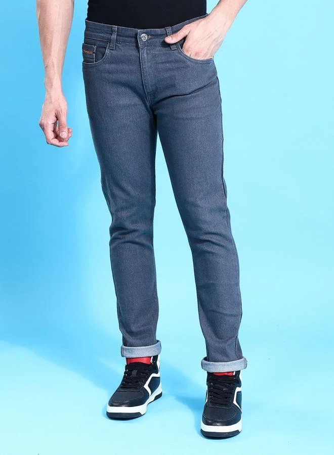 Men Slim Fit Solid Mid-Rise Jeans