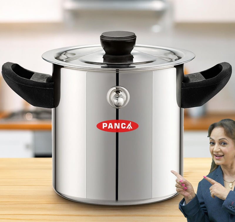 PANCA Stainless Steel Milk Boiler | Spill-Proof Milk Boiler Pot with Bakelite Handle, Whistle Indicator & Lid | Gas & Induction Friendly Double Boiler (2 Litre) - Image 1