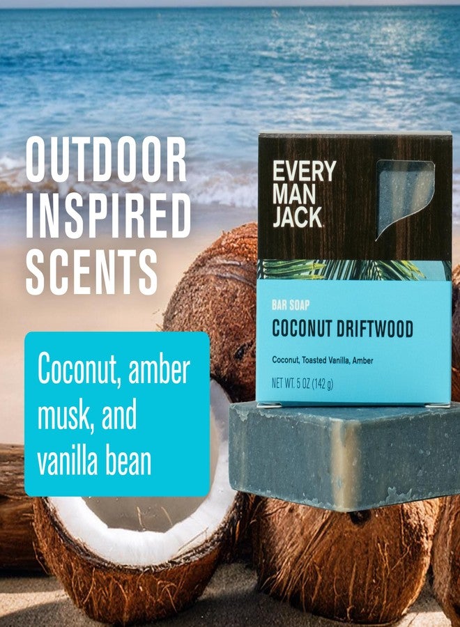 Every Man Jack Cold Processed Mens Bar Soap - Coconut + Driftwood Scent - Deeply Cleans & Hydrates with Shea Butter and Coconut Oil - (3 Pack) - Image 3