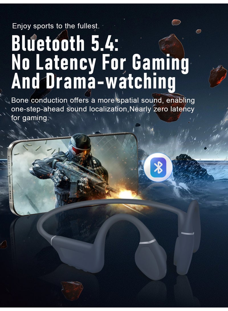 ZIPFORCE Open-Ear Bone Conduction Running Headphones, Bluetooth 5.4 Dual-Device Pairing, IPX5 Splash proof Sport Headset with 35-degree adjustable speaker, Wireless Earbuds for Jogging & Gym - Image 5