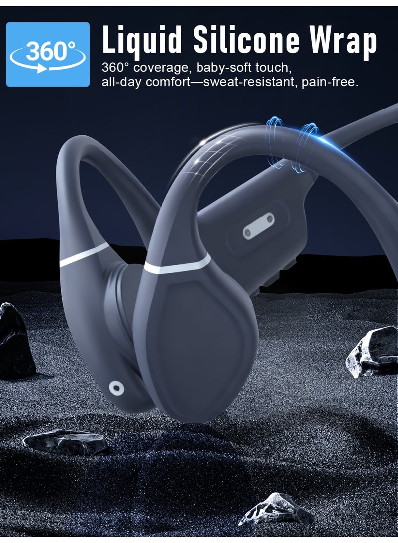 ZIPFORCE Open-Ear Bone Conduction Running Headphones, Bluetooth 5.4 Dual-Device Pairing, IPX5 Splash proof Sport Headset with 35-degree adjustable speaker, Wireless Earbuds for Jogging & Gym - Image 4