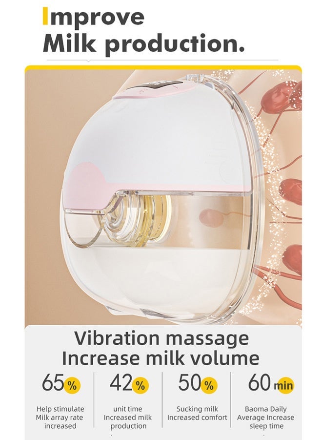Jccgoo Wearable Breast Pump with 3 Mode 15 Levels, Hands Free Electric Breast Pump 1200mAh with Screen Display - Image 3