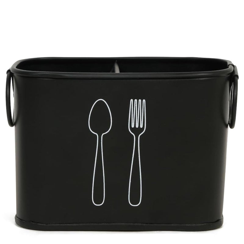 MODEFE Premium Metal Cutlery Stand For Dining Table Spoon Knife Fork Chopstick Cutlery Holder Kitchen Organizer Dining Table Organiser Stand Dining Multifunctional Heavy Duty Stand Black Color - Image 2