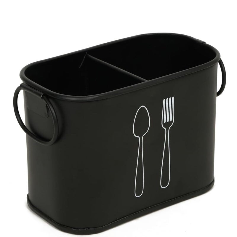 MODEFE Premium Metal Cutlery Stand For Dining Table Spoon Knife Fork Chopstick Cutlery Holder Kitchen Organizer Dining Table Organiser Stand Dining Multifunctional Heavy Duty Stand Black Color - Image 3