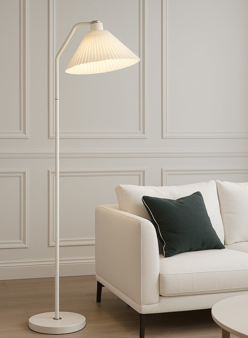 Fullight Minimalist Arc LED Floor Lamp – Tricolor Dimmable, White Fabric Shade, Modern Design, 150×30 cm, for Bedroom, Living Room, Office - Image 2