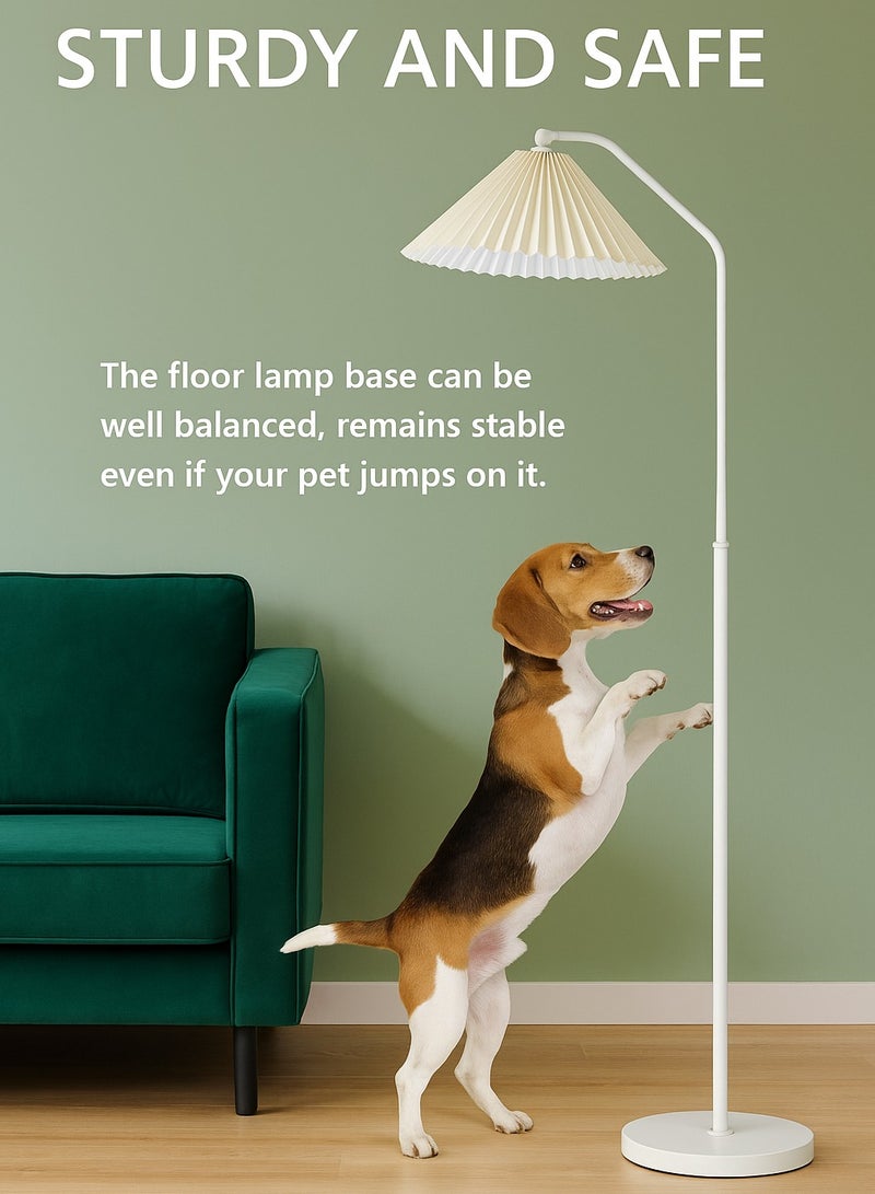 Fullight Minimalist Arc LED Floor Lamp – Tricolor Dimmable, White Fabric Shade, Modern Design, 150×30 cm, for Bedroom, Living Room, Office - Image 4