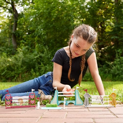 Schleich Horse Club 30PC Obstacle Course Accessories for Horse Figurines Show Jumping Playset with Adjustable Hurdles Fun Steeplechase Equestrian Toys for ScreenFree Play Kids 5 42612 - Image 3