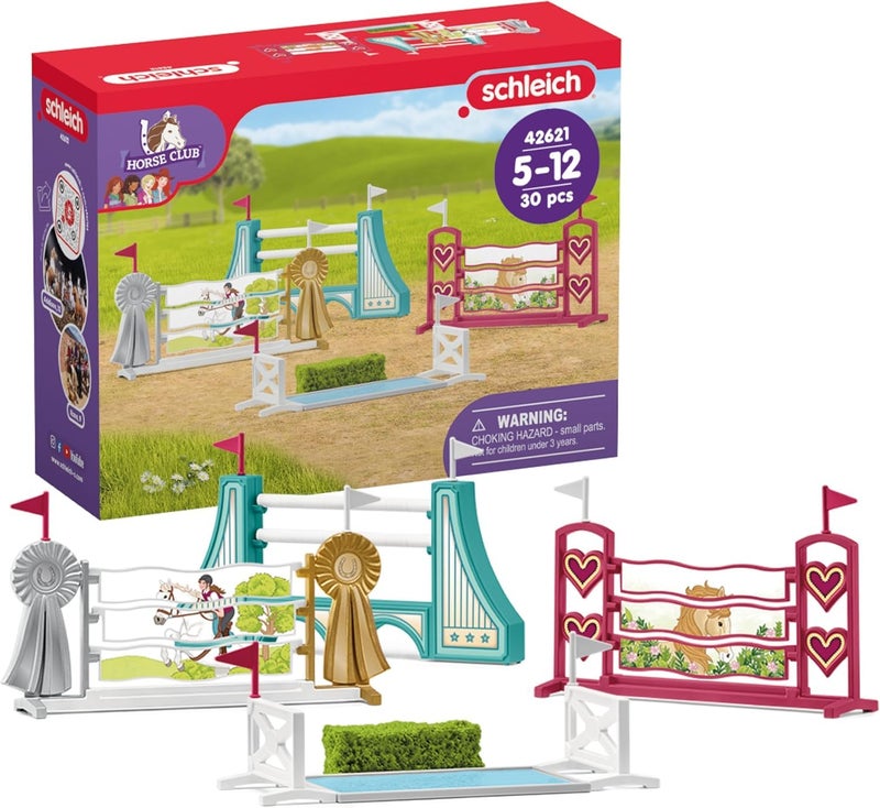 Schleich Horse Club 30PC Obstacle Course Accessories for Horse Figurines Show Jumping Playset with Adjustable Hurdles Fun Steeplechase Equestrian Toys for ScreenFree Play Kids 5 42612 - Image 2