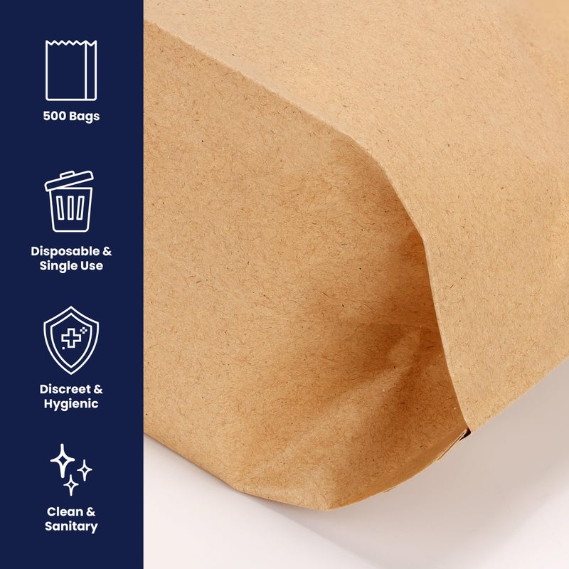Hospeco هوسبيكو - GID-HOSKL-260 كيس بطانة من كرافت مشمع للنظافة النسائية مع جيب ، 10.25 بوصة × 7.5 بوصة × 3.5 بوصة ، (حالة من 500) - Image 2