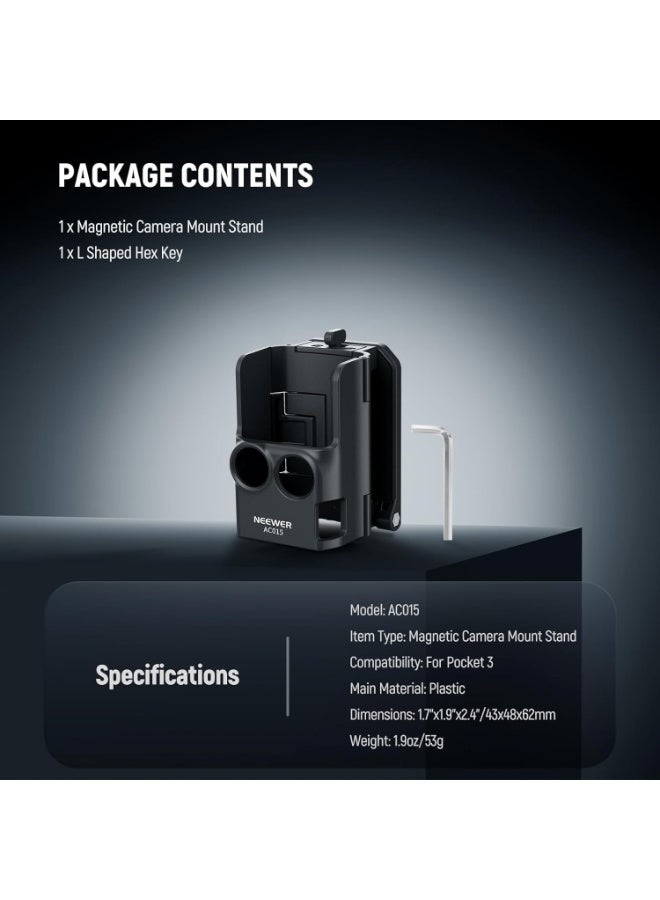 Neewer pocket 3 2 screen protector+2 Lens Protector WITH Pocket 3 Magnetic Mount Stand - Image 3