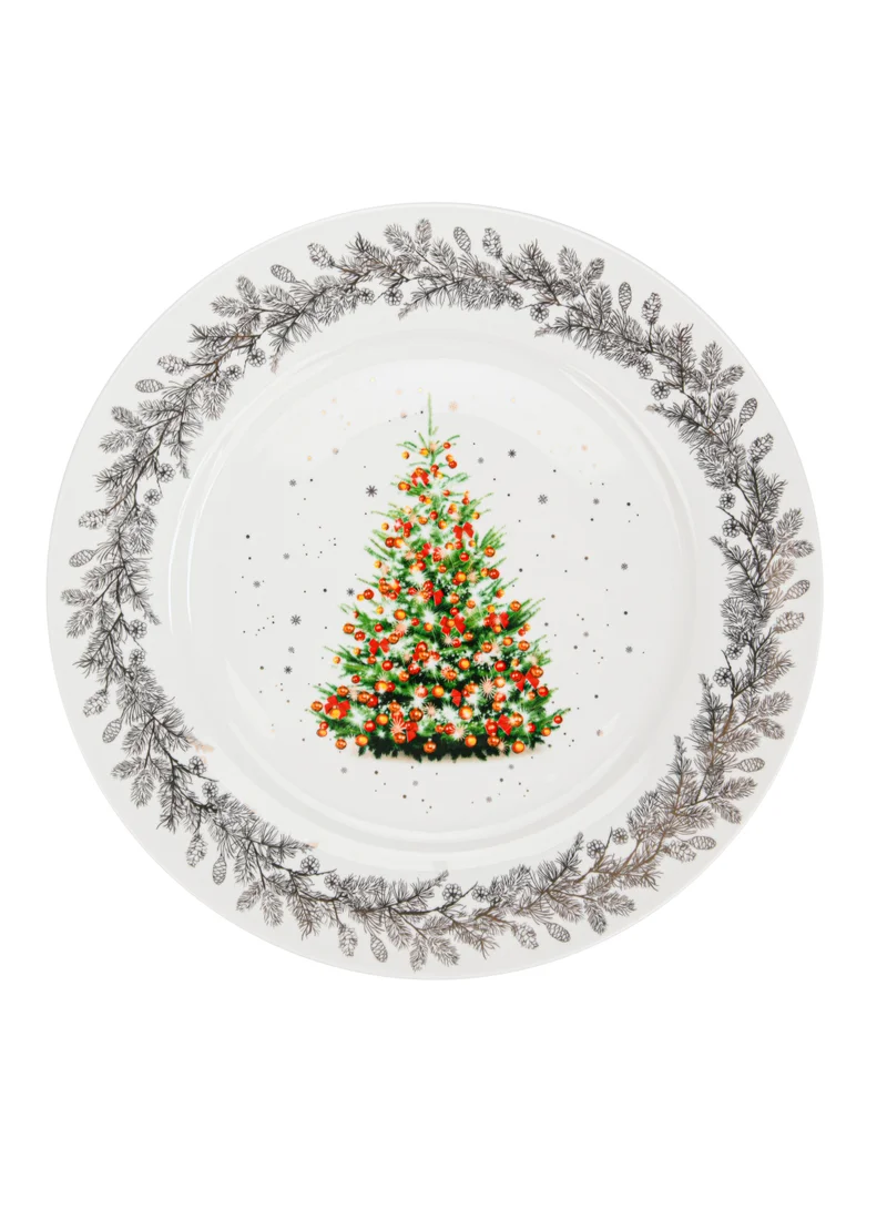 فيسمان 2-Piece Dinner Plate 27cm, Christmas Holiday Season Collection Dinnerware - Christmas Tree