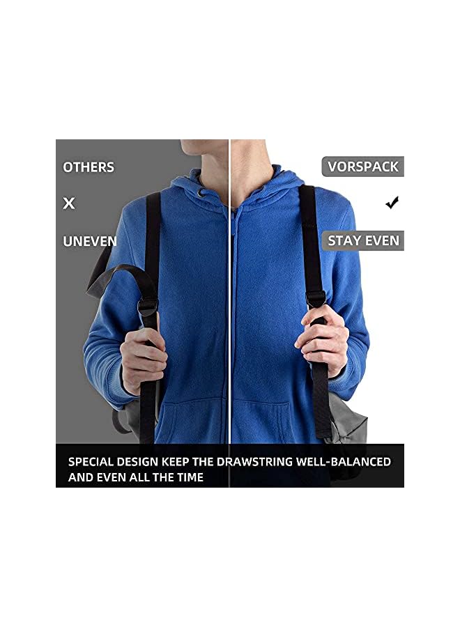 Raxoom Backpack Water Resistant String Bag Sports Gym Sack with Side Pocket for Men Women - Image 3