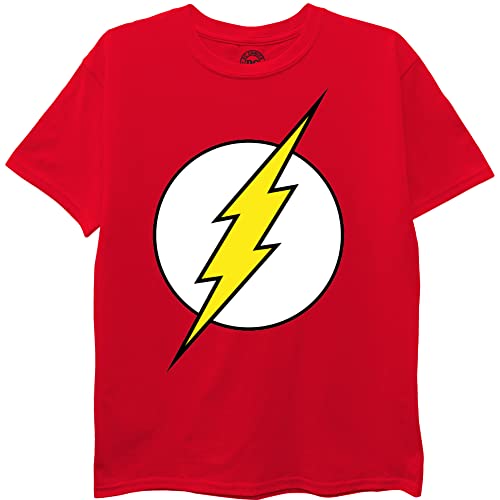 DC Comics Unisex Child Batman, Superman, The Flash 3 Pack Logo Bundle Set T-Shirt, Black/Royal/Red, 6-7 US - Image 4