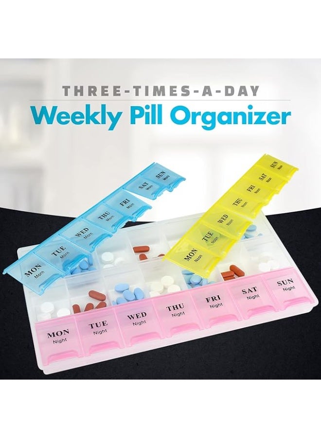 Weekly Pill Organizer Box – 7 Days × 3 Daily Compartments with Secure Color-Coded Lids - Image 5