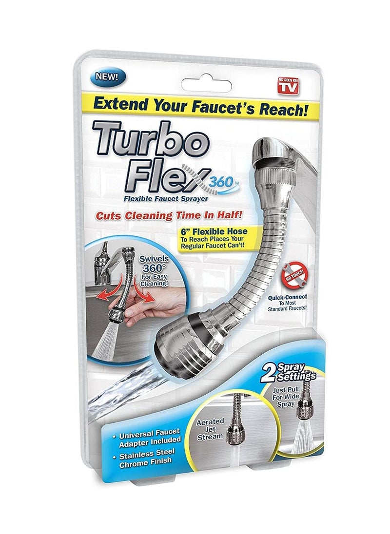 Generic SNAG TURBO FLEX 360 DEGREE ROTATORY FLEXIBLE SINK WATER SAVING FAUCET NOZZLE SPRAYER Adjustable Head Nozzle SplashProof Filter Extender Sprayer  - Image 5