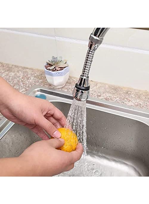 Generic SNAG TURBO FLEX 360 DEGREE ROTATORY FLEXIBLE SINK WATER SAVING FAUCET NOZZLE SPRAYER Adjustable Head Nozzle SplashProof Filter Extender Sprayer  - Image 4