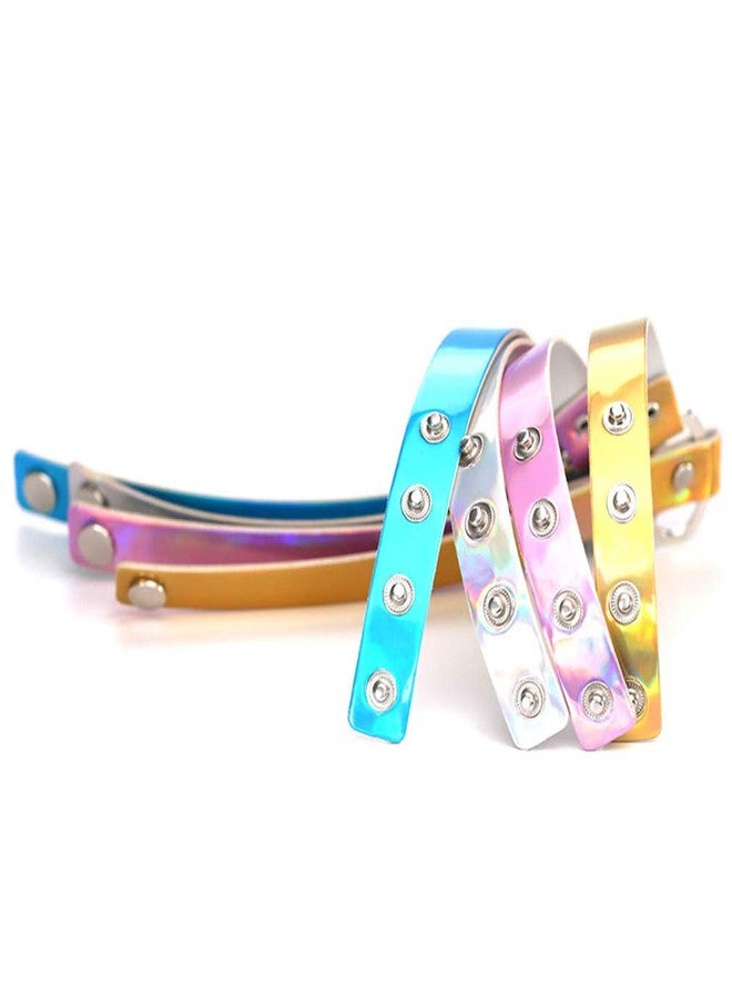 Jurxy 3PCS Heart Choker Necklace PU Leather Goth Choker Collar with Heart Punk Fluorescence Collar Adjustable Size - Blue White Pink - Image 5