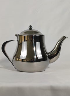 HTH Classic Morocco Style Arabic Coffee Dallah Pot Rustproof Premium Stainless Steel Teapot Mirror Finish Coffee Kettle Easy Pour Spout Tea Kettle with Hinged Lid and Ergonomic Handle Dishwasher Safe Induction Safe Teapot for Office Home 24/35/48/70 Oz  - Image 1
