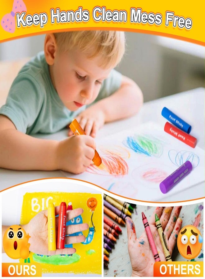 Aen Art Paint Sticks, 24 Colors Solid Tempera Paint Sticks for Kids, Quick Drying Washable Paint for Students - Image 3