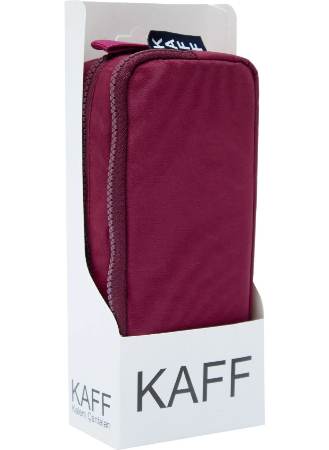 Kaff 01105 Crinkle Fabric Claret Red Waterproof Double Compartment Eyed Pencil Case