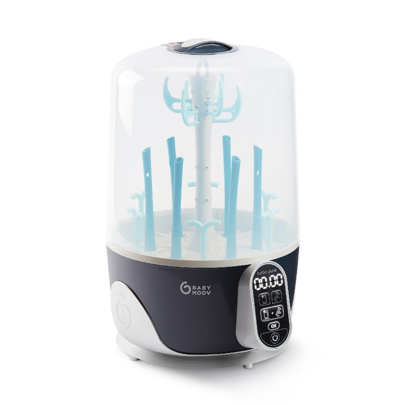 Babymoov Turbo Pure Steam Sterilizer Dryer, Patented Purified Sterilization, Fast & Clean Drying, Baby Bottle Storage and Easy Use (Elimates 99.9% of bacteria) - Image 1