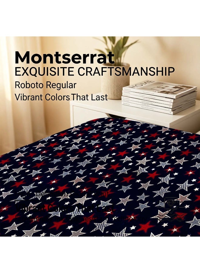 3 Piece Patriotic USA Star Print Microfiber Duvet Cover Set with 2 Pillowcases - Image 4