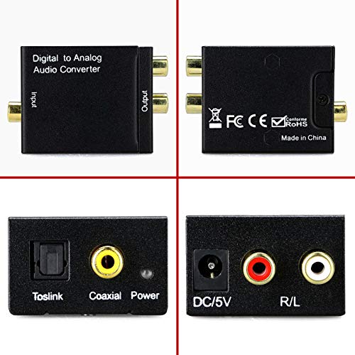 CARE CASE™ Digital to Analog Audio Converter SPDIF Optical Coax to Analog RCA 2.1 Stereo Audio Converter Adapter. - Image 2