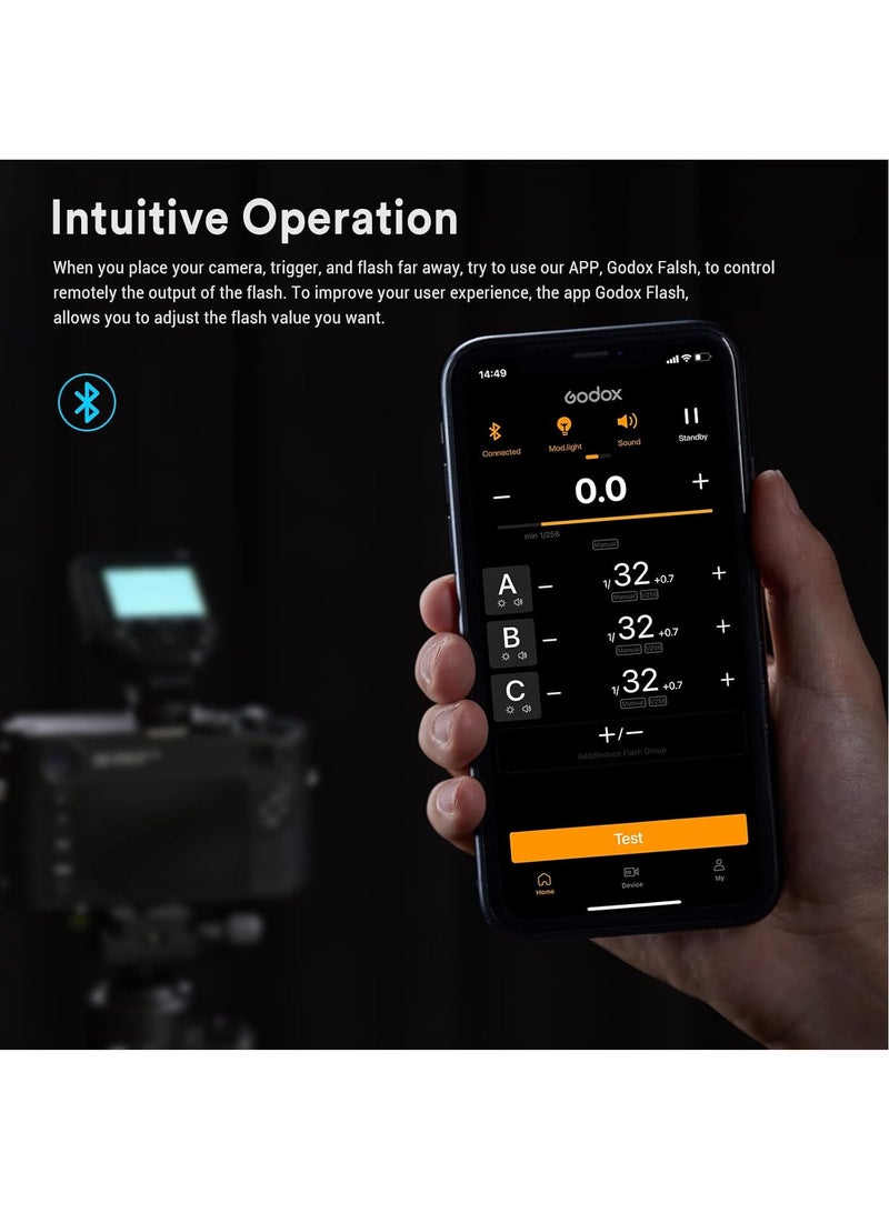 Godox Godox XProII-C TTL Wireless Flash Trigger Compatible for Canon Cameras, 2.4G Wireless Flash Transmitter HSS 1/8000S,Bluetooth Connection, TCM Transform Function, New Hotshoe Locking, Large LCD Display  - Image 5