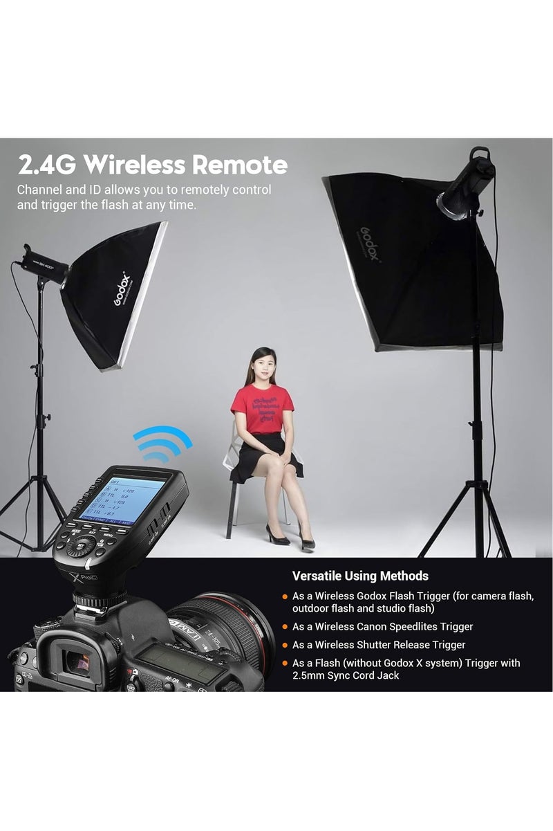 Godox Xpro-C E-TTL High Speed Sync 1/8000s 2.4G Wireless X System Flash Trigger Transmitter Compatible for Canon Cameras, 11 Customizable, 5 Group 4 Function Buttons Offer Convenient Manipulation - Image 4